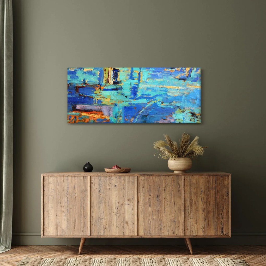 Tablou - pictură abstractă în ulei (120x50 cm)
