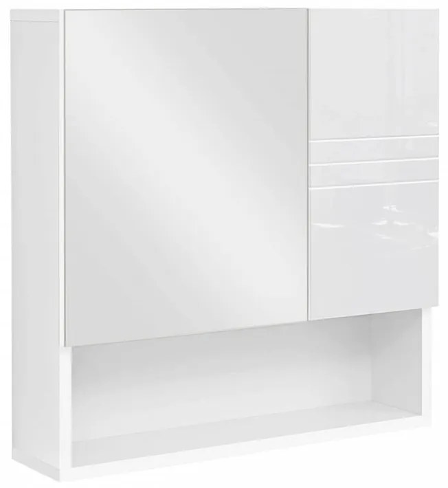 Dulap de Baie cu Oglinda, Alb, MDF / PAL