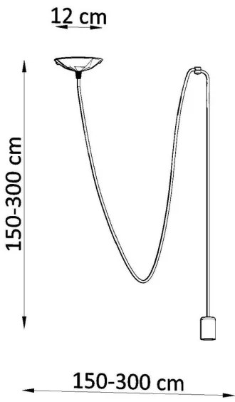 Lustră pe cablu EDISON 1 1xE27/60W/230V negru