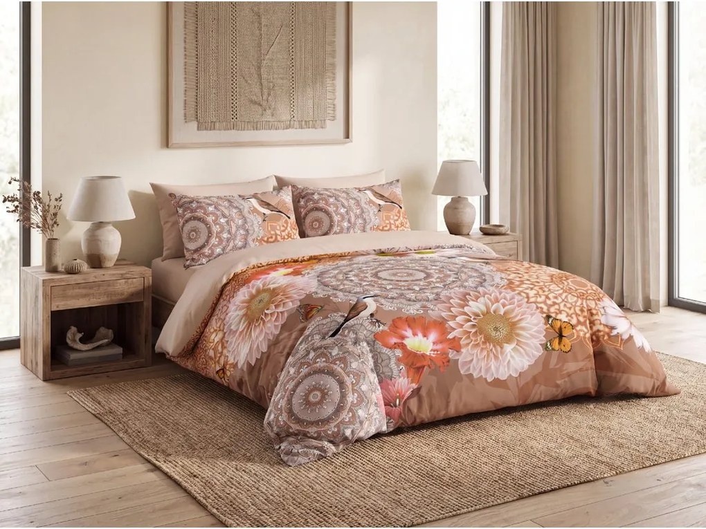 Lenjerie de pat din bumbac MANDALA FLOWER colorata Dimensiune lenjerie de pat: 2 ks 60 x 70 cm | 240 x 240 cm