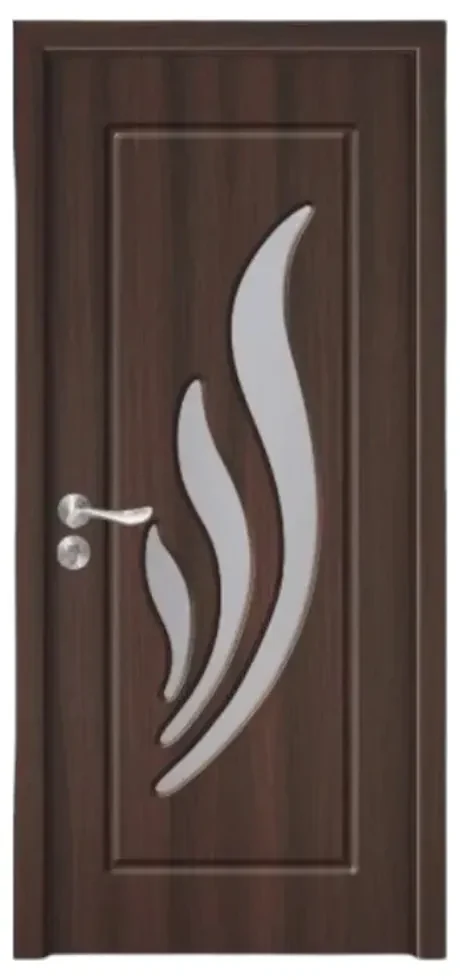 Usa Interior din MDF Novo Doors ND310, Cadru din Lemn Masiv, Geam Sablat, KIT COMPLET, Toc , Manere si balamale incluse (Culoare: Stejar Deschis,