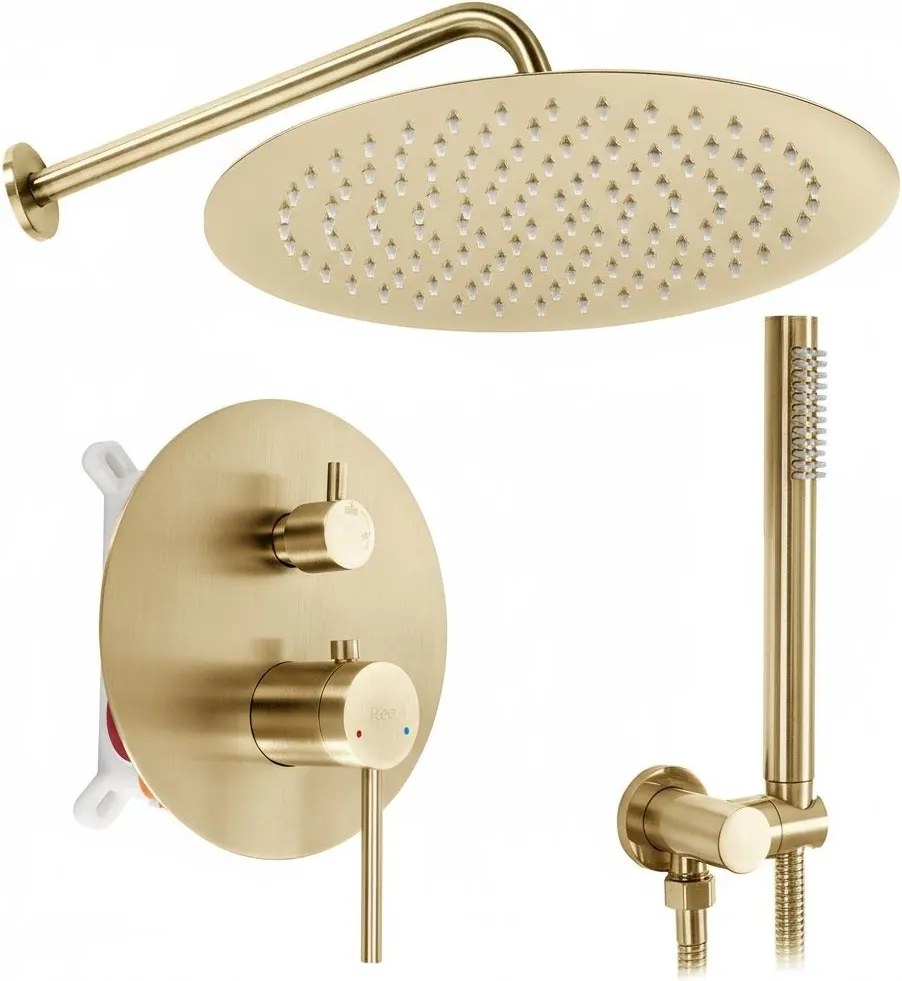 Set de dus incastrat Rea Foss Clif Brush Gold + BOX