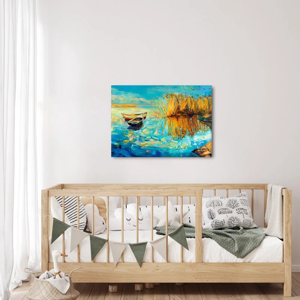 Tablou - Lacul cu bărci (70x50 cm)