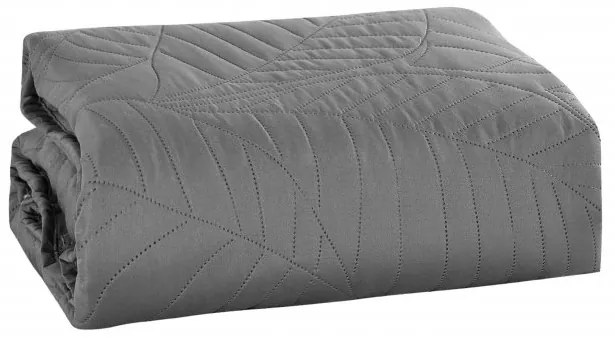 Cuvertura de pat gri cu model LEAVES Dimensiuni: 200 x 220 cm