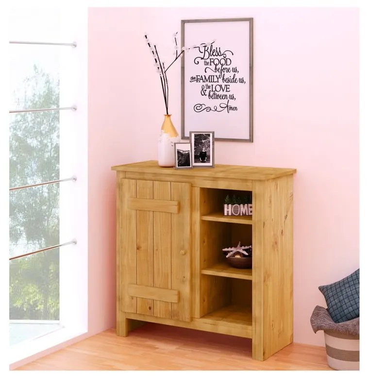 Dulap în culoare naturală din lemn de pin 90x90 cm Bertram – Støraa