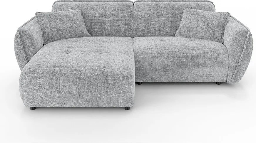 Colțar gri deschis cu tapițerie din chenille (cu colț pe partea stângă/cu șezlong) Nelia – Ropez