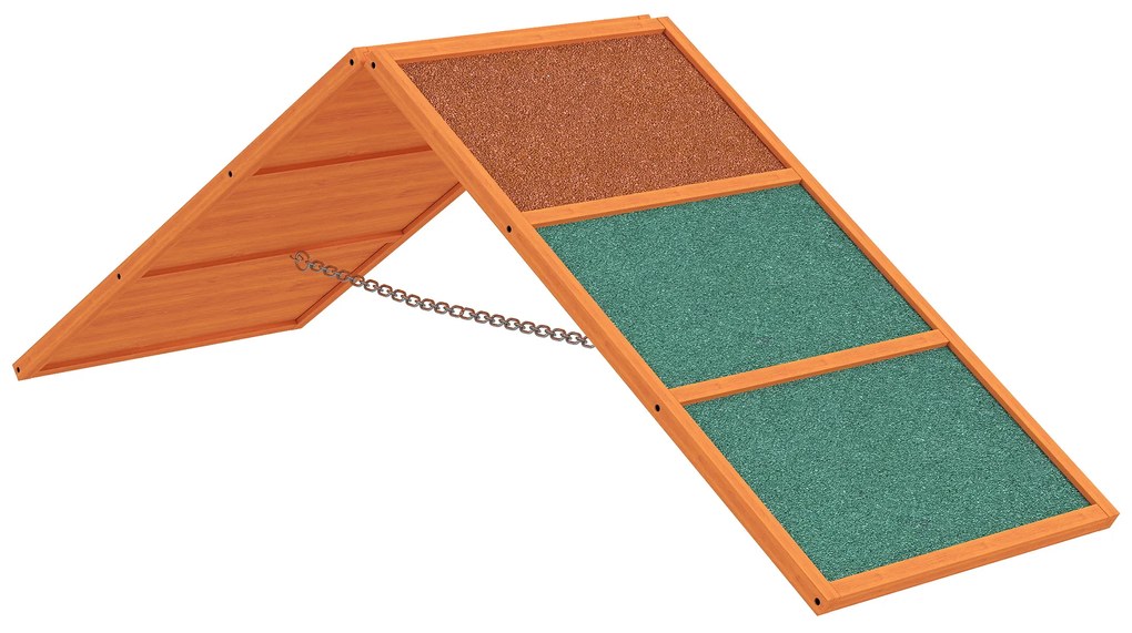 PawHut Rampă pentru Agilitate câini, pliabilă, înălțime reglabilă, antiderapantă, molid, până la 40 kg, 173 x 59 x 66 cm, Portocaliu/Verde | Aosom Romania