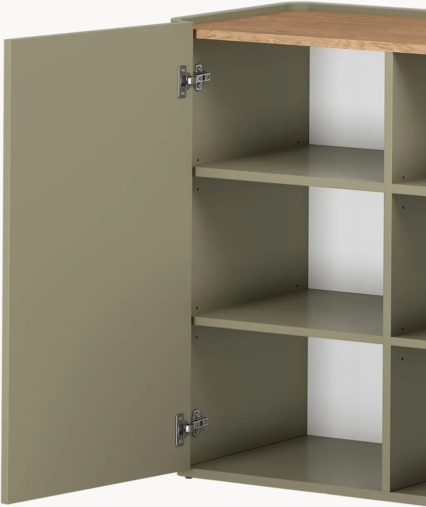 Comodă Elivo 200 cm cu 4 uși - eucalipt / stejar baltic dune