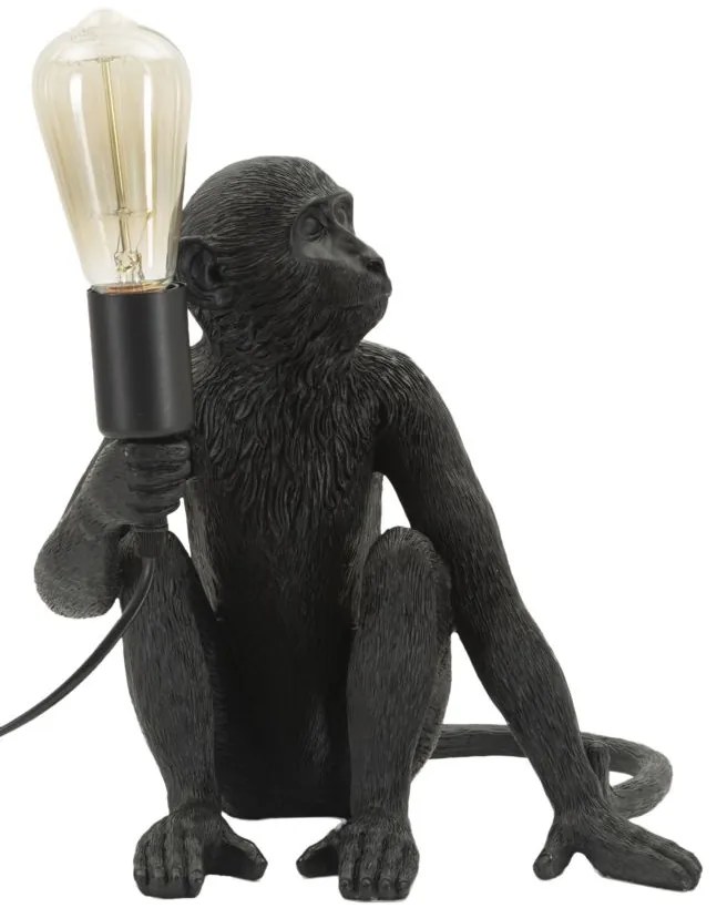 Mauro Ferretti Lampă De Masă Design Maimuță Șezută Neagru Cm 33X33X30 | Aosom Romania