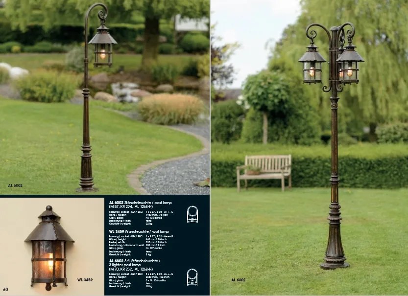 Aplica 1/2 design medieval, iluminat exterior din fier forjat, WL 3459
