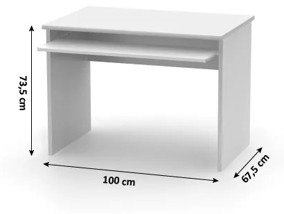 Birou cu suport tastatura , 100 cm lungime ,alb , Bortis Impex