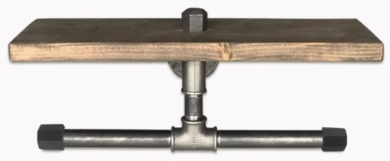 Suport de hârtie igienică cu raft BORU 12x40 cm molid