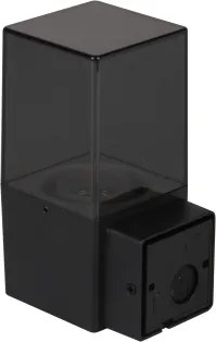 Aplica de perete pentru exterior cu senzor, 1xE27/40W/230V, IP44, negru/fumuriu