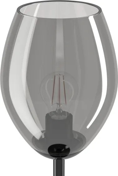 Lampă de masă EGLO ESTANYS 39568, 1xE27/60W/230V, negru/fumuriu