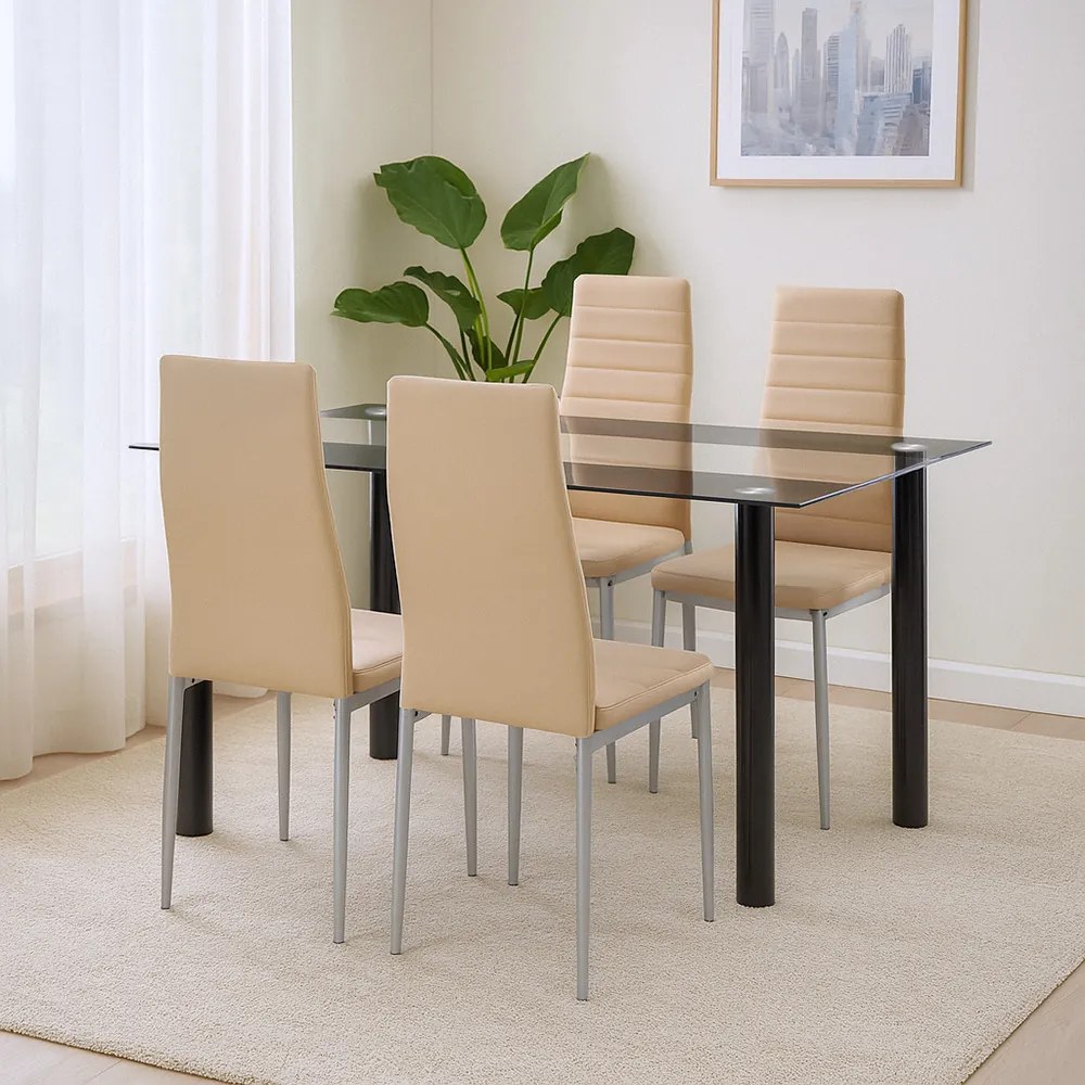 Set de sufragerie Denton 4+1 bej-gri