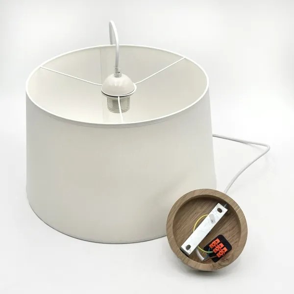 Pendul pe cablu AIDA 1xE27/60W/230V, Ø35 cm, stejar/alb