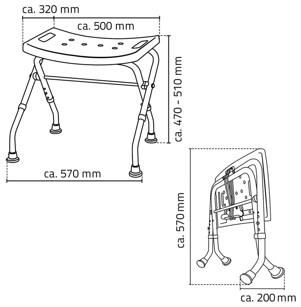 SAPHO A0050301 Scaun pliant pentru persoane cuhandicap, alb
