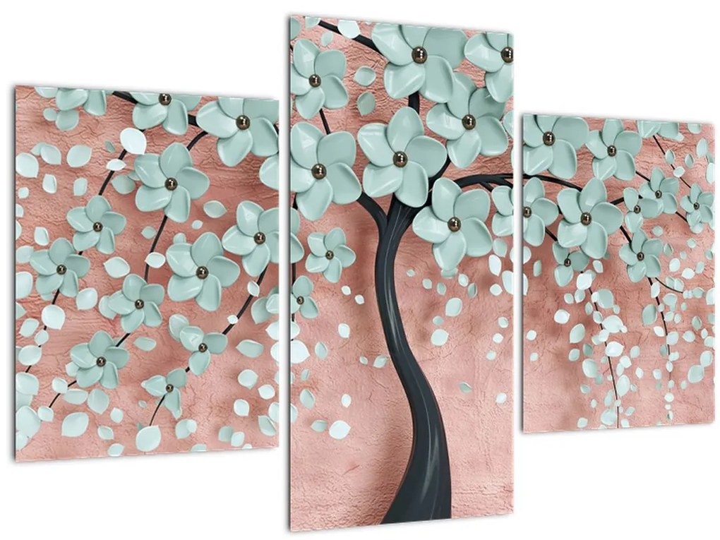 Tablou - Flori albastre în pastel (90x60 cm)