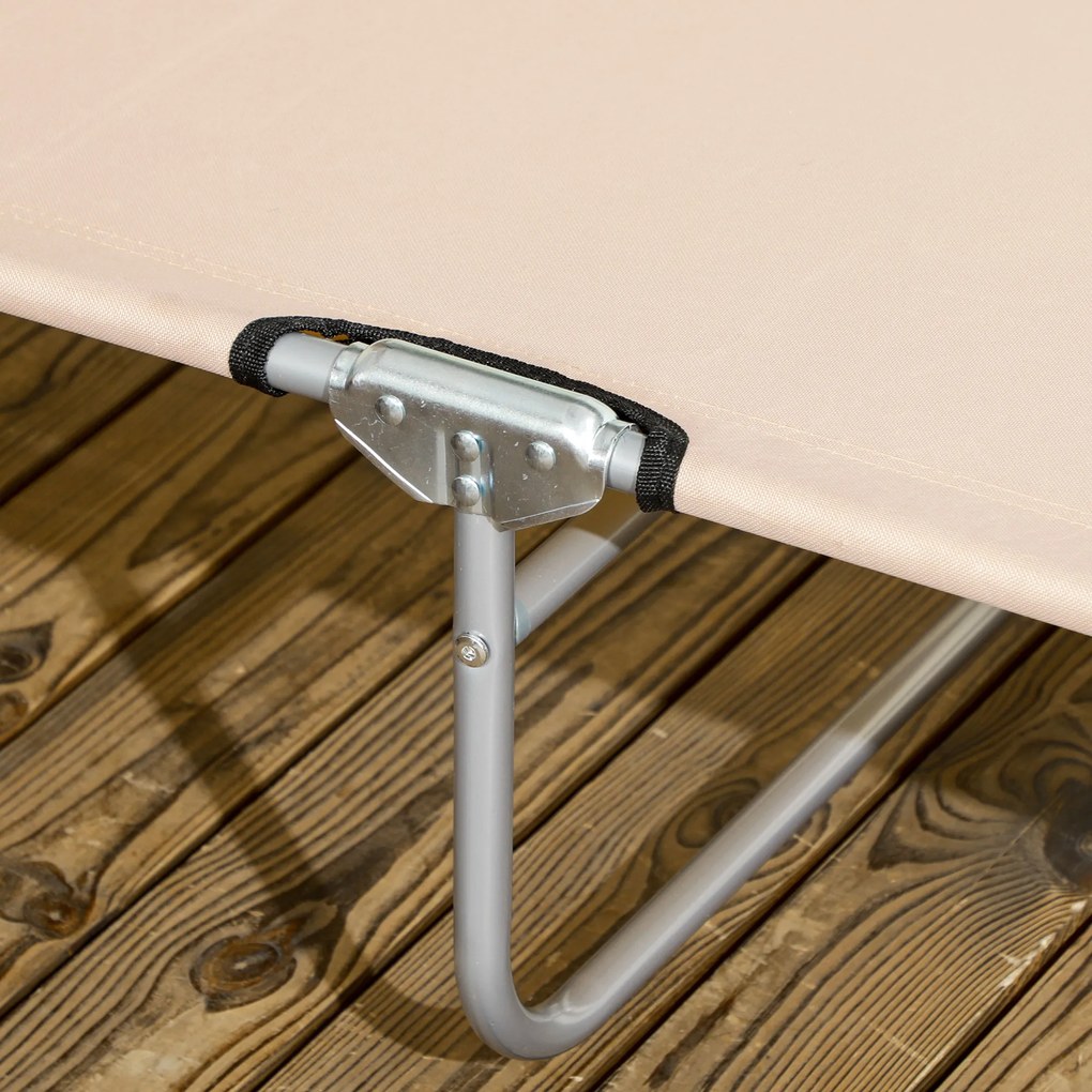 Outsunny Sezlong pentru Gradina cu Baldachin Reglabil, Sezlong pentru Plaja Pliabil Rabatabil pe 4 Niveluri, Bej | Aosom Romania