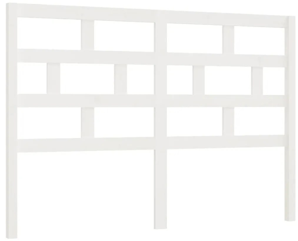 814190 vidaXL Tăblie de pat, alb, 141x4x100 cm, lemn masiv de pin