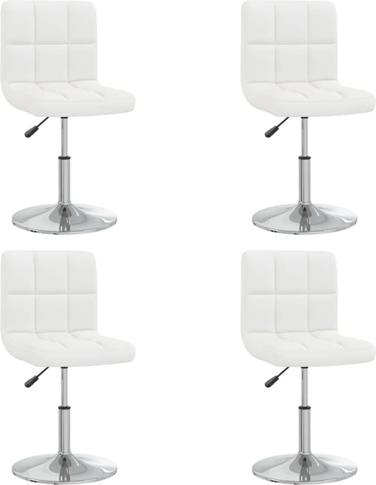 vidaXL Scaune de bucătărie, 4 buc., alb, piele ecologică