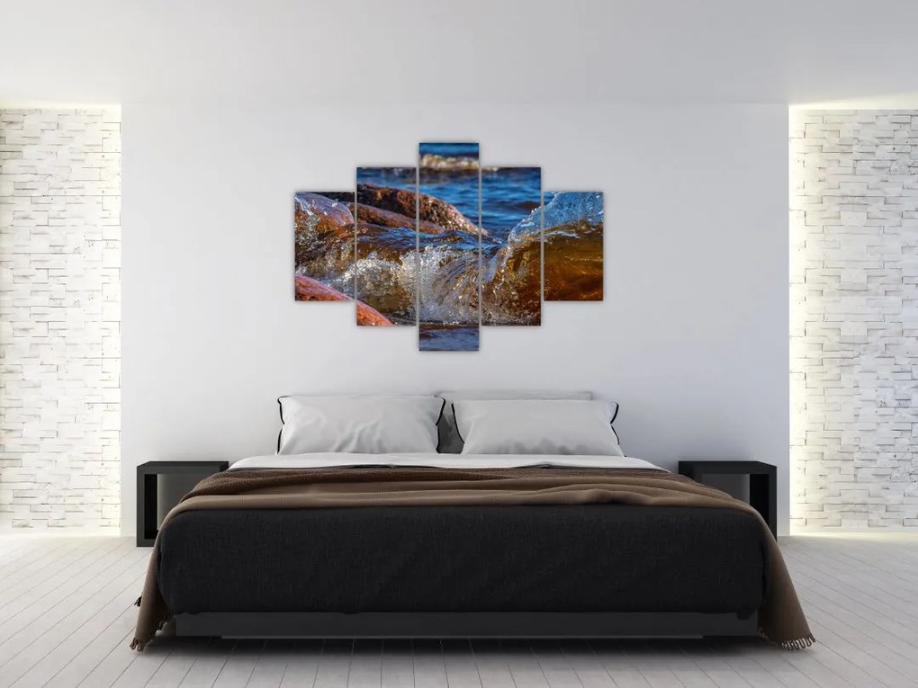 Tablou detailat - apa între pietre (150x105 cm)