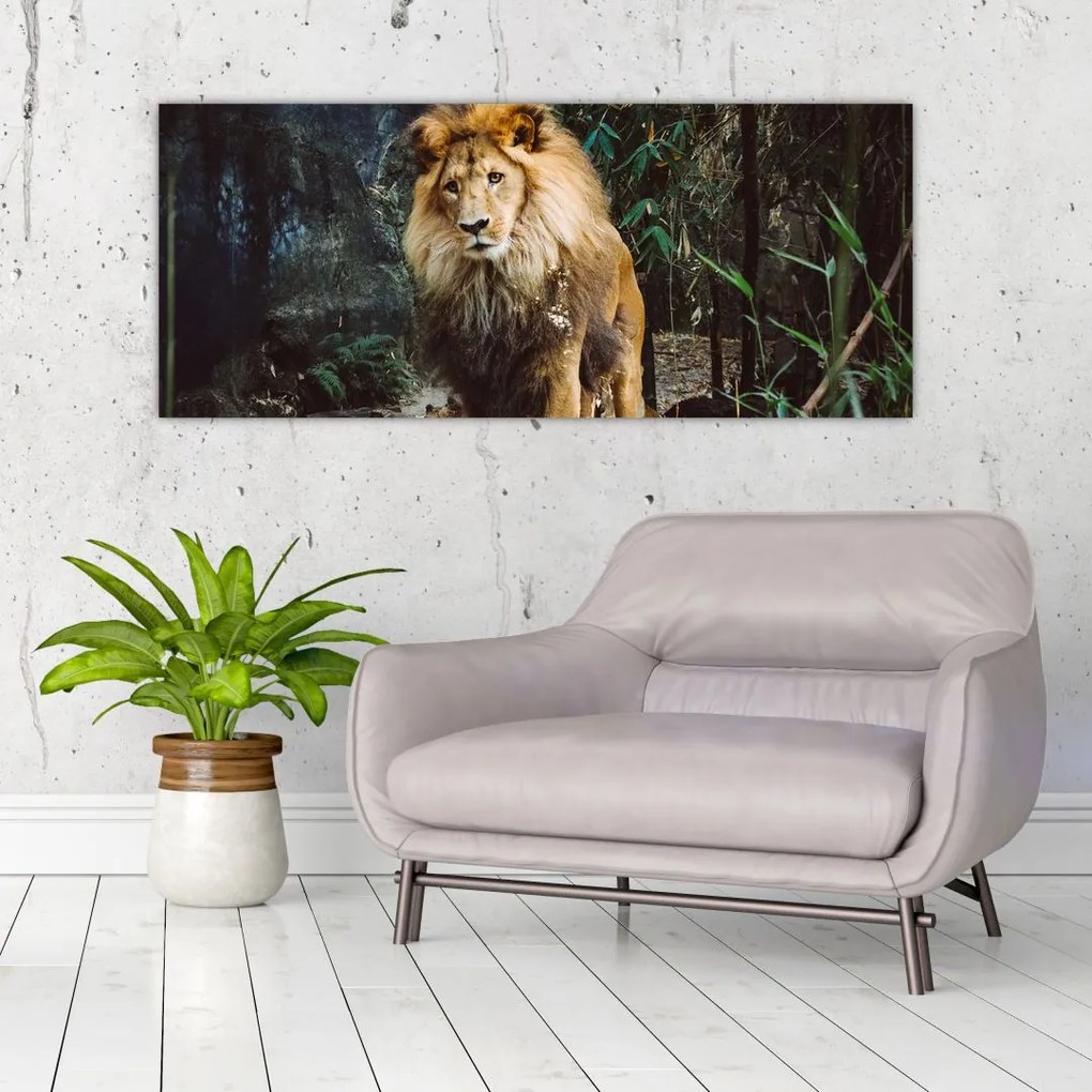 Tablou cu leu în natură (120x50 cm)