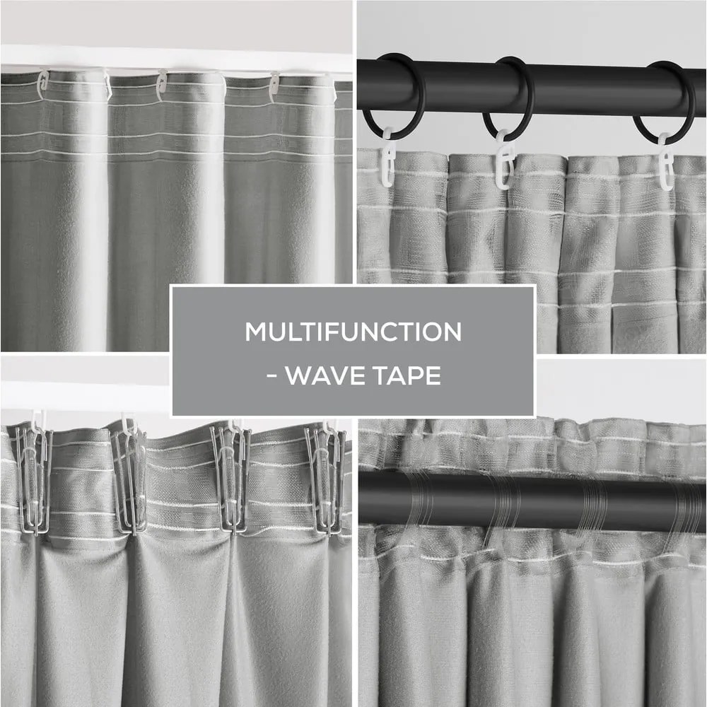 Draperie gri dimout (semi-opacă) din catifea 140x245 cm Pleat – Restilo