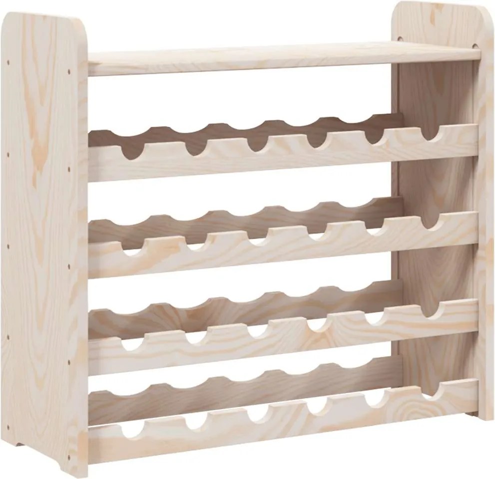 vidaXL Suport de vinuri cu raft superior, 67,5x25x60cm, lemn masiv pin