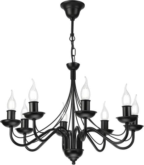 Candelabru cu lanț ANTON 8xE14/60W/230V negru