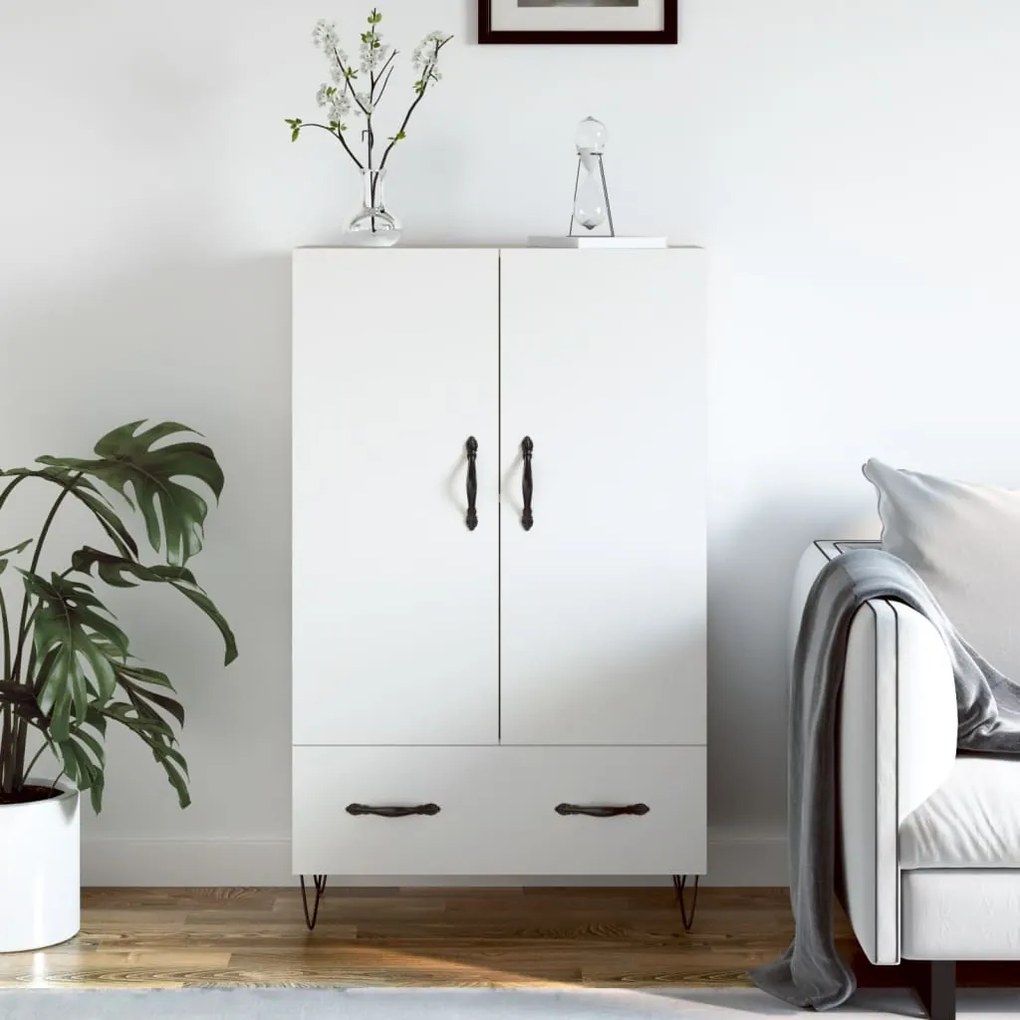 vidaXL Dulap înalt, alb, 69,5x31x115 cm, lemn prelucrat