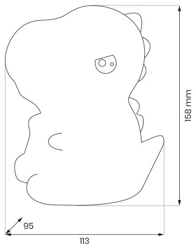 Lumină de veghe pentru copii DINO, LED RGBW reîncărcabilă și reglabilă, 1W, 5V, 1200 mAh