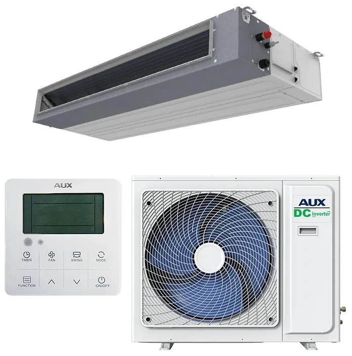 Aparat de aer conditionat pentru conducte AUX AUMD-H36/NDR3HC + AL-H36/NDR3C2(U), 36000 BTU, 60 m², R-32, Alb