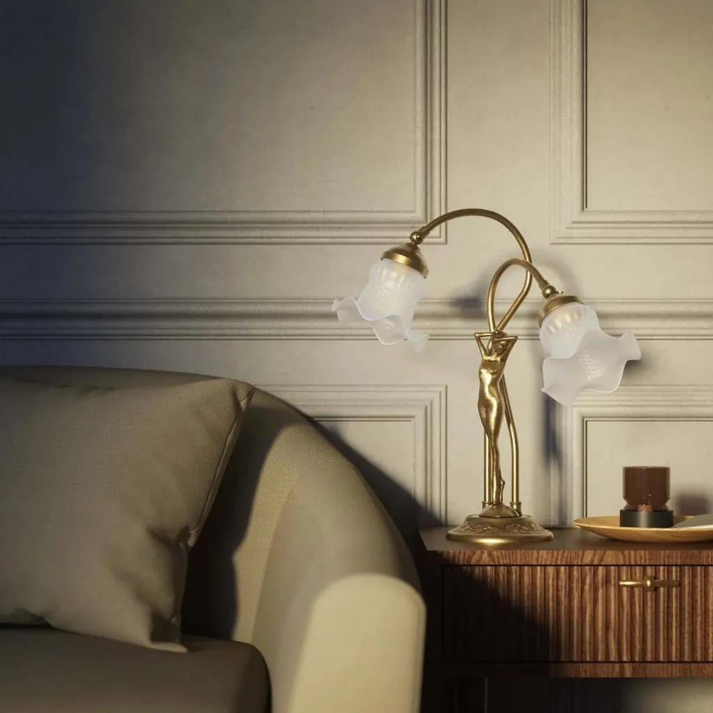 Lampa de masa figura feminina din alama Donne