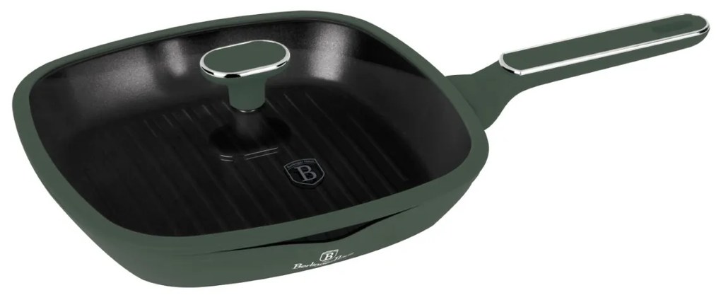 Tigaie grill antiaderenta cu titan 28 cm Green Matte Collection Berlinger Haus BH 8162