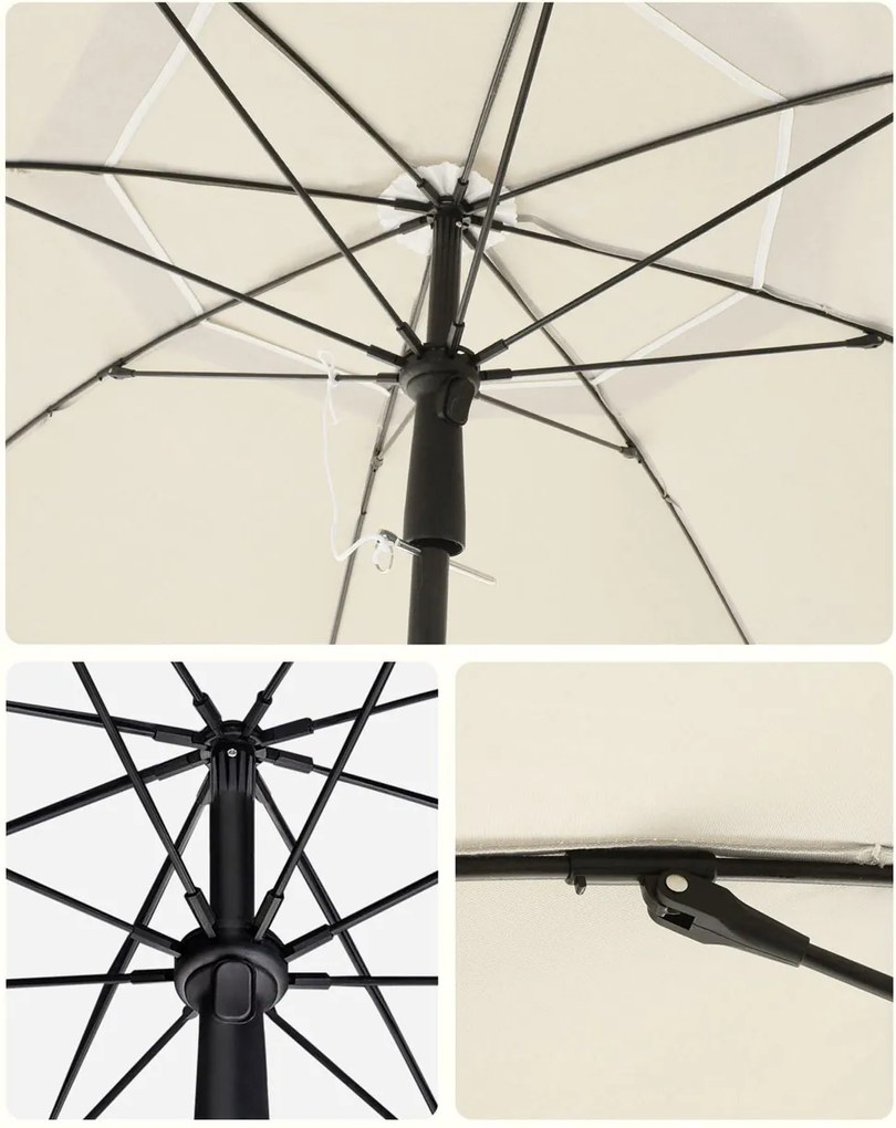 Umbrelă SOLARA, Ø160 cm, bej SongmicsHome