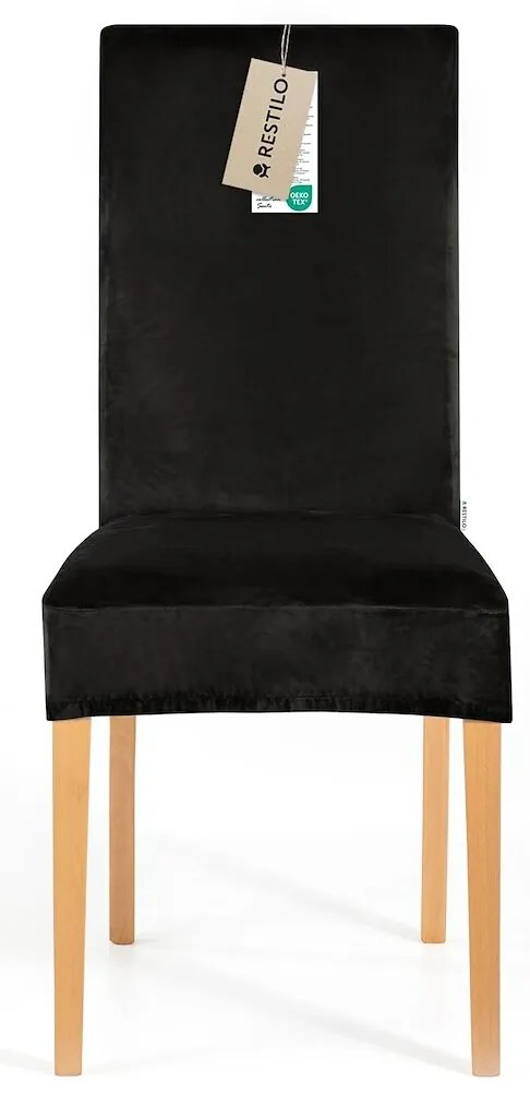 Restilo Husă pentru scaun Sento negru, 48 x 48 x58 + 10 cm, set de 6 bucăți