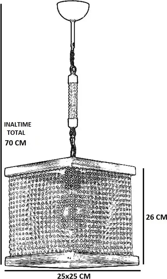 Lustra stil industrial lemn-metal,seria lx, homs,40057