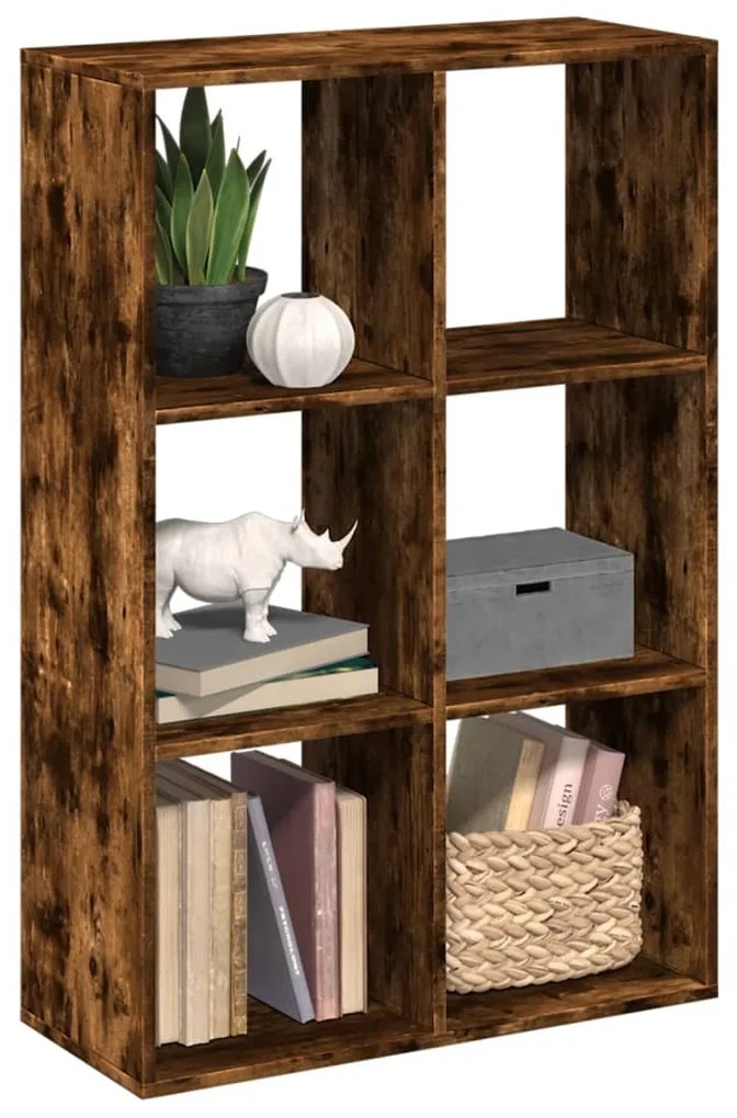vidaXL Bibliotecă/separator cameră stejar fumuriu 69,5x29x103,5cm lemn