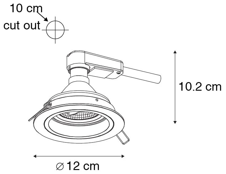 Spot integrat rotund alb reglabil - Chuck 70