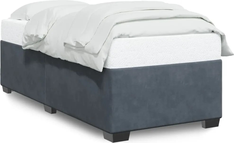 vidaXL Cadru de pat fără saltea, gri închis, 80x200 cm, catifea
