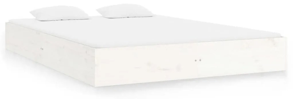 820038 vidaXL Cadru de pat King Size, alb, 150x200 cm, lemn masiv