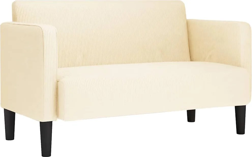 vidaXL Canapea Loveseat crem 109 cm țesătură velur