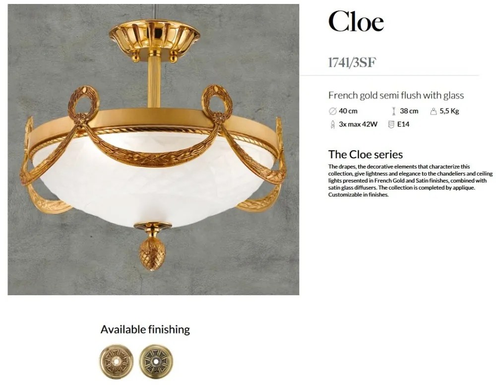 Plafoniera LUX design clasic realizata manual Cloe 40cm