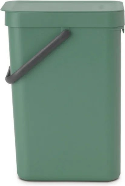 Cos de gunoi colectare selectiva Brabantia Sort&Go 1003235, 16 L, Maner, Montabil pe perete, Verde închis