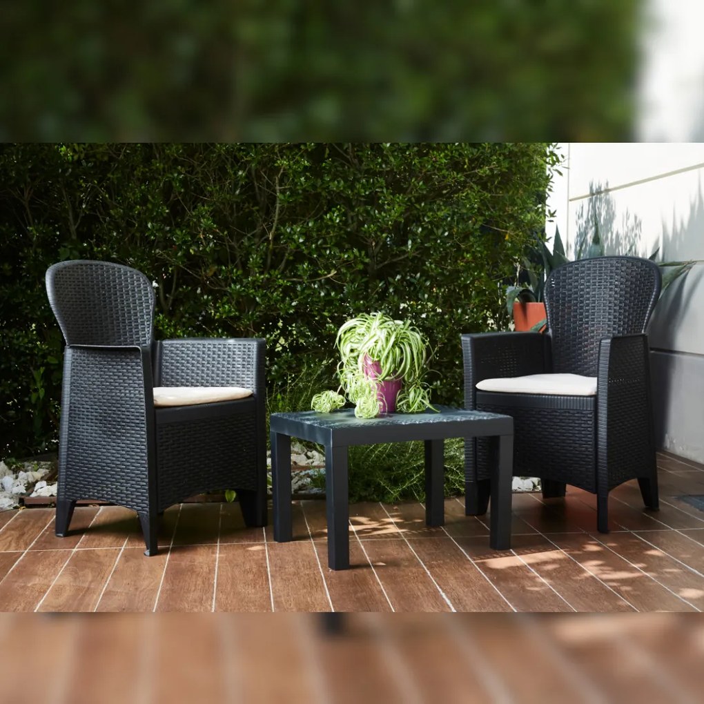 Set grădină AKITA, 3 piese, antracit I.P.A.E-Progarden