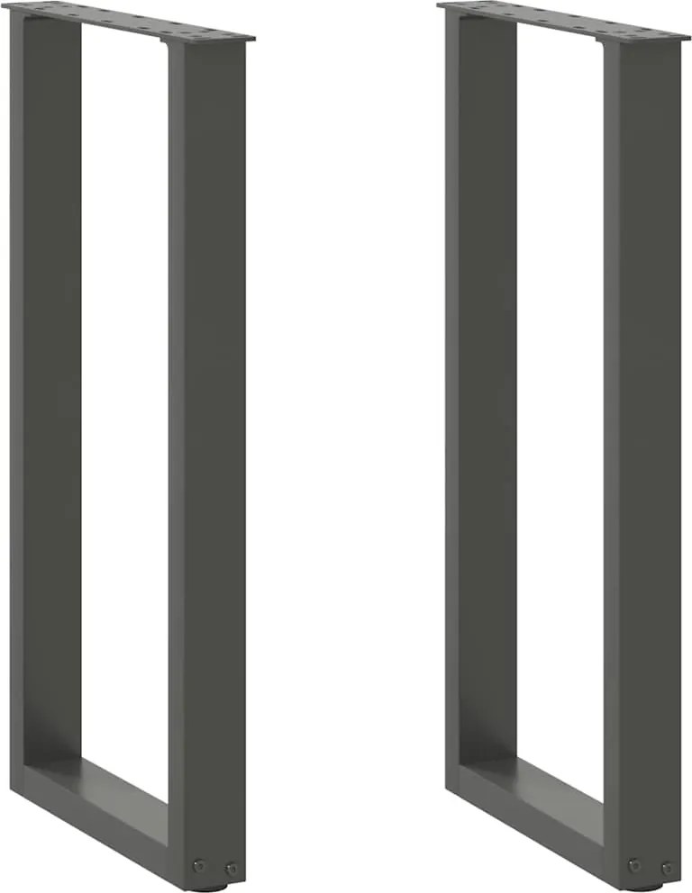 vidaXL Picioare de masă consolă în formă de U, 2 buc., antracit, 38x(72-73) cm, oțel