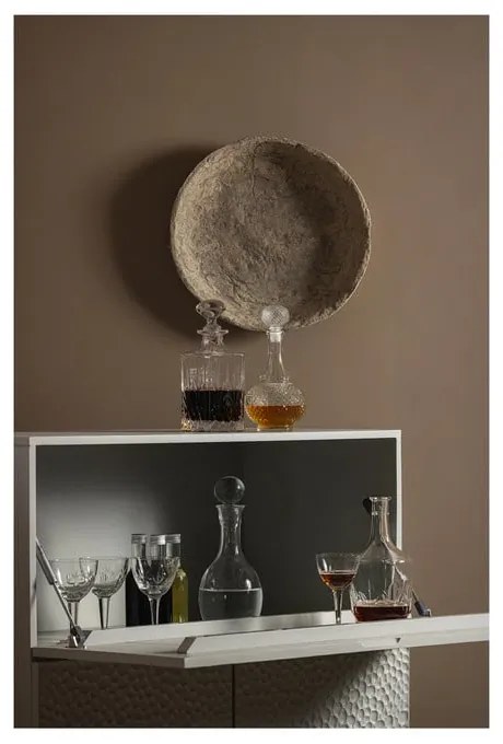 Dulap vinotecă gri deschis din lemn de mango 90x146x46 cm Carved – WOOOD