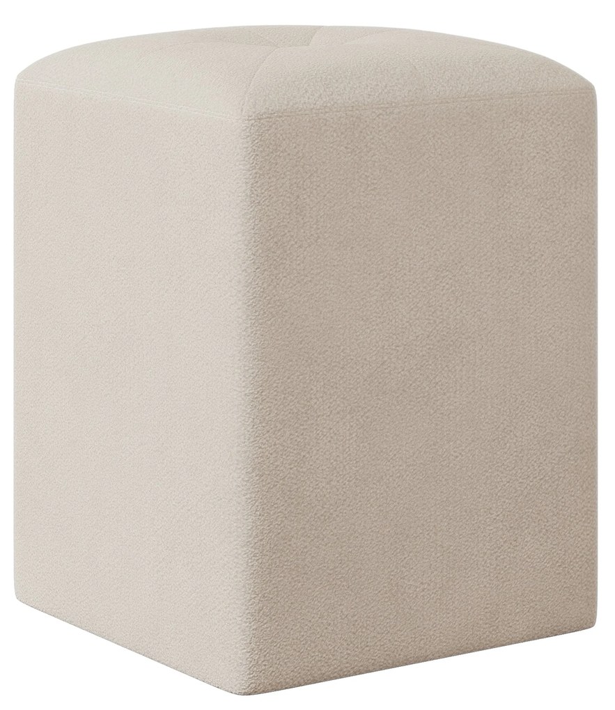 Taburet Tapitat Talin, Crem, Stofa, L 35 x l 35 x H 45 cm