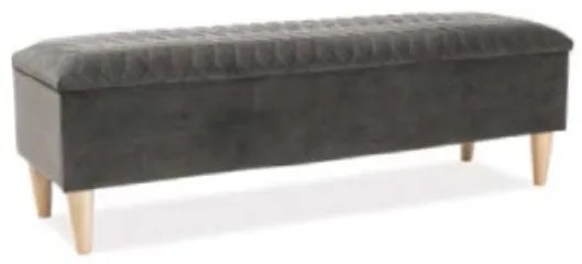Banca tapitata Culoare Gri inchis / Stejar, AZURRO VELVET 14